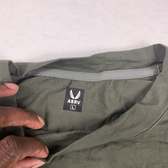 ASRV Mens Basic Athletic T-Shirt Green Short Sleeve Sportswear Tee Large FADE - Picture 3 of 11